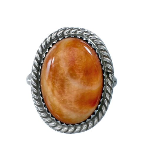 Oyster Shell Sterling Silver Native American Ring Size 7-3/4 JX130302